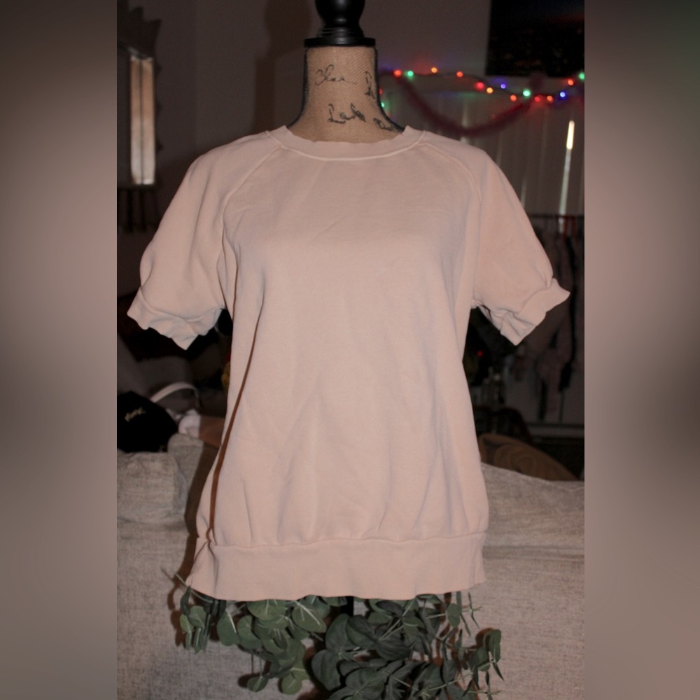 Tan puffy sleeve blouse